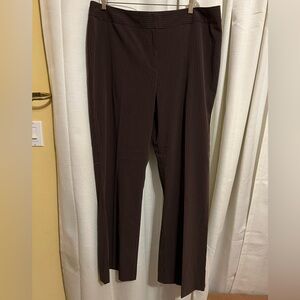 Worthington Stretch Chocolate Pinstripe Trousers Size 18
